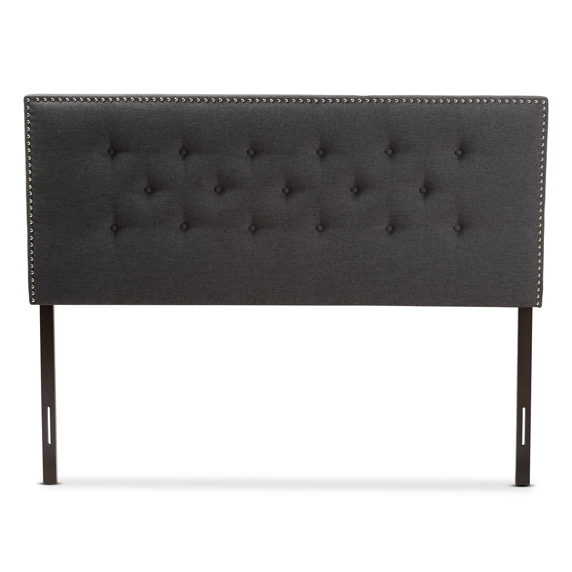 Baxton Studio Windsor Modern and Contemporary Dark Grey Fabric Full Size Headboard