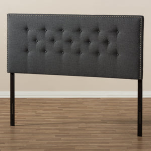 Baxton Studio Windsor Modern and Contemporary Dark Grey Fabric Full Size Headboard