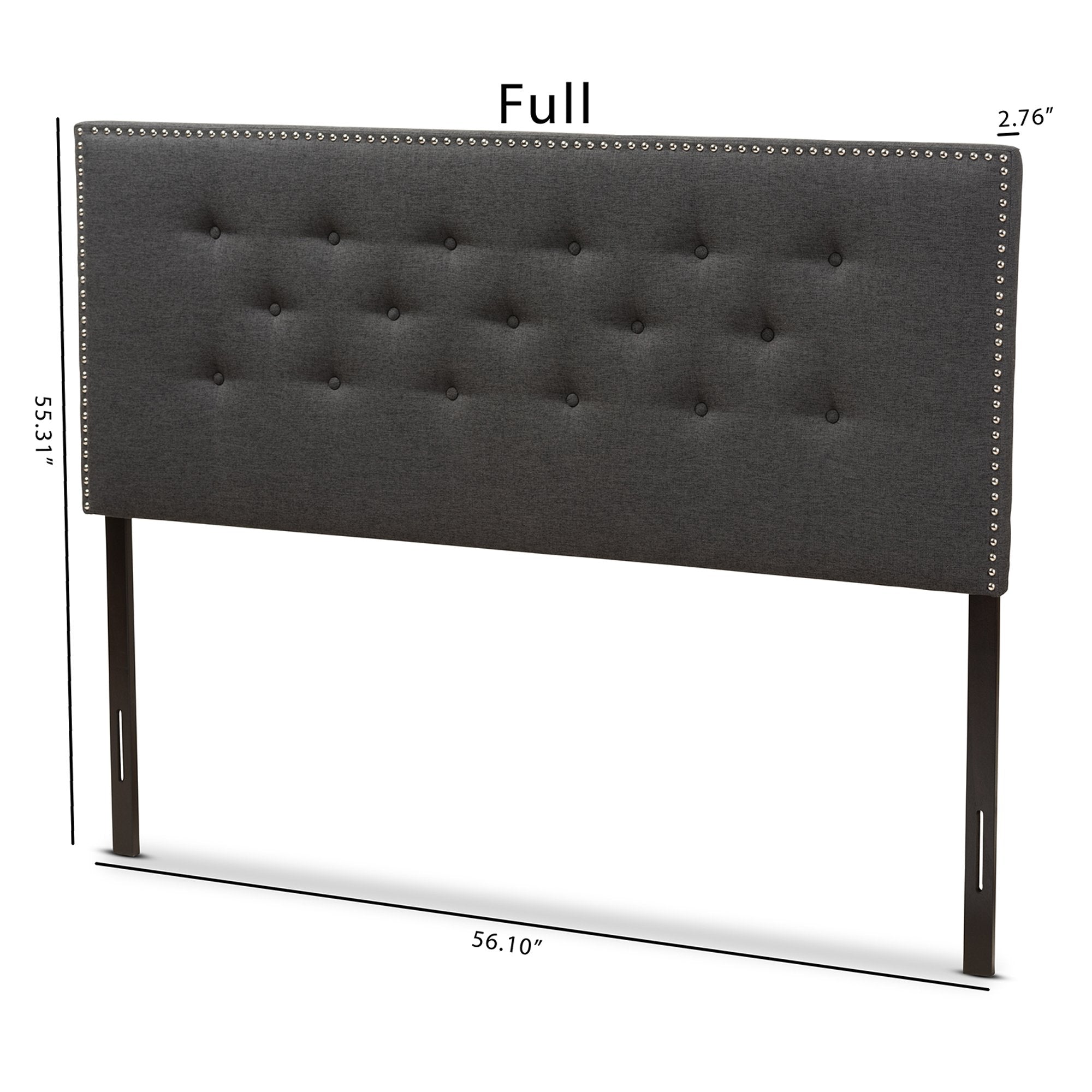 Baxton Studio Windsor Modern and Contemporary Dark Grey Fabric Full Size Headboard