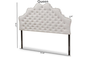 Baxton Studio Hilda Modern and Contemporary Greyish Beige Fabric Queen Size Headboard