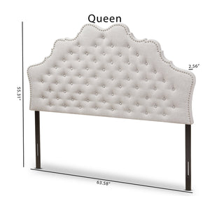 Baxton Studio Hilda Modern and Contemporary Greyish Beige Fabric Queen Size Headboard