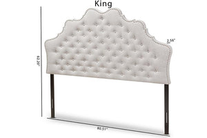 Baxton Studio Hilda Modern and Contemporary Greyish Beige Fabric King Size Headboard