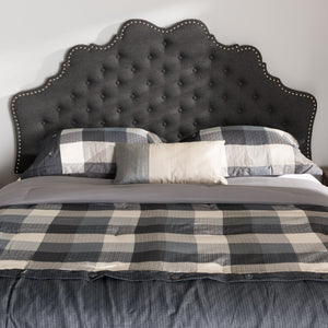 Baxton Studio Hilda Modern and Contemporary Dark Grey Fabric Full Size Headboard