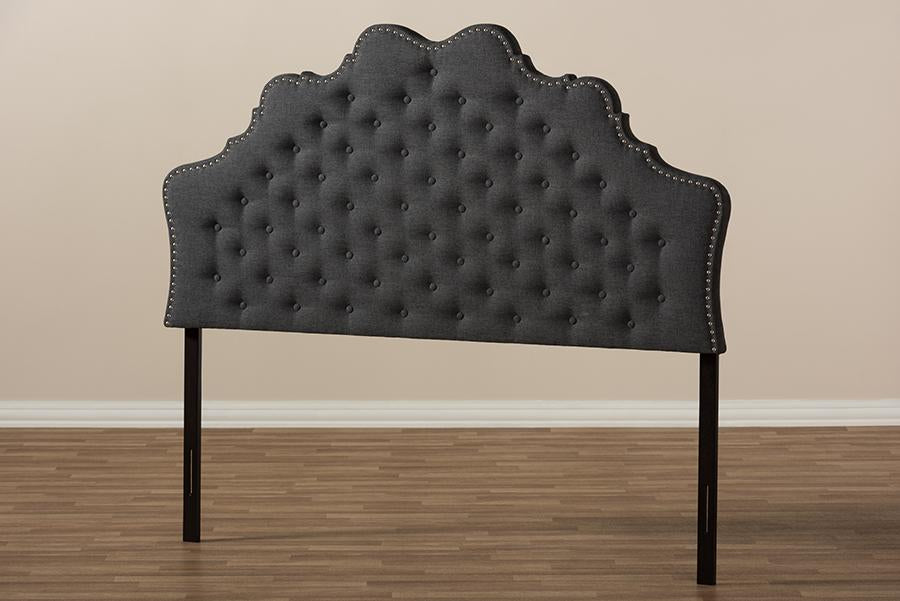 Baxton Studio Hilda Modern and Contemporary Dark Grey Fabric Queen Size Headboard