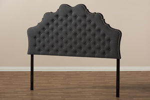 Baxton Studio Hilda Modern and Contemporary Dark Grey Fabric Full Size Headboard