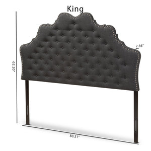 Baxton Studio Hilda Modern and Contemporary Dark Grey Fabric King Size Headboard