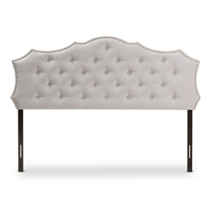 Baxton Studio Aurora Modern and Contemporary Greyish Beige Fabric Full Size Headboard