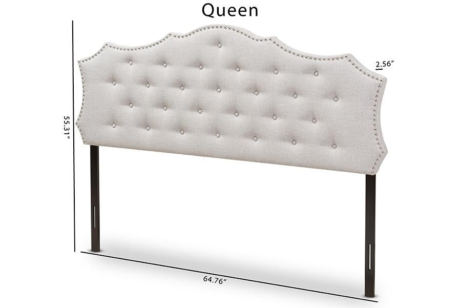 Baxton Studio Aurora Modern and Contemporary Greyish Beige Fabric Queen Size Headboard