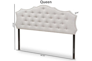 Baxton Studio Aurora Modern and Contemporary Greyish Beige Fabric Queen Size Headboard