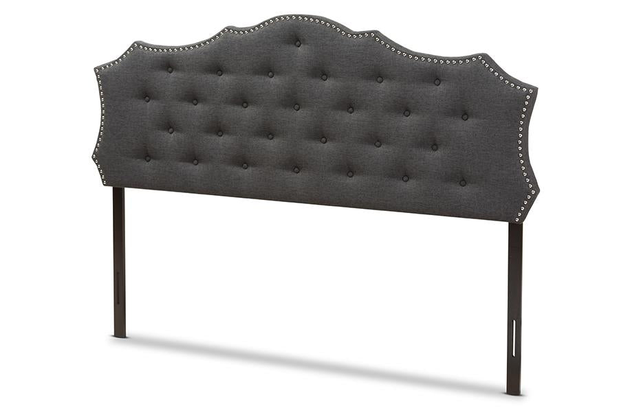 Baxton Studio Aurora Modern and Contemporary Dark Grey Fabric Full Size Headboard