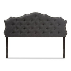 Baxton Studio Aurora Modern and Contemporary Dark Grey Fabric King Size Headboard