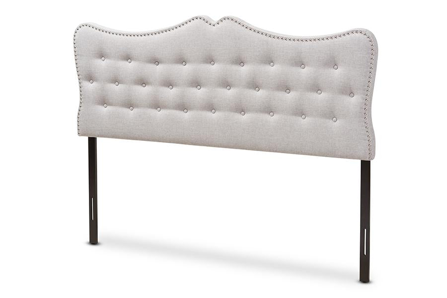 Baxton Studio Emma Modern and Contemporary Greyish Beige Fabric Full Size Headboard