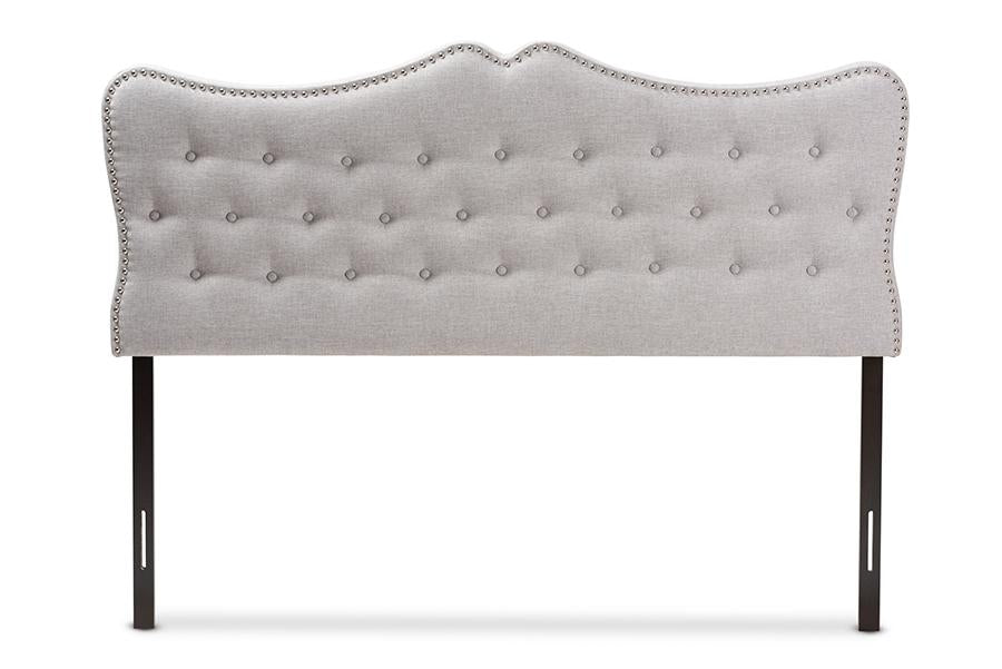 Baxton Studio Emma Modern and Contemporary Greyish Beige Fabric King Size Headboard