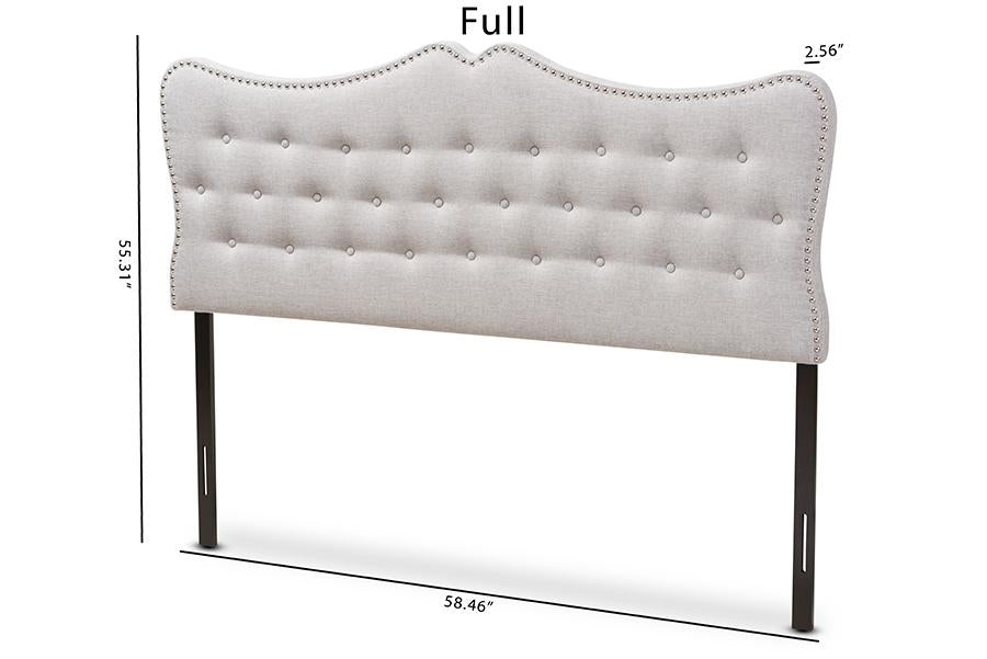 Baxton Studio Emma Modern and Contemporary Greyish Beige Fabric Full Size Headboard