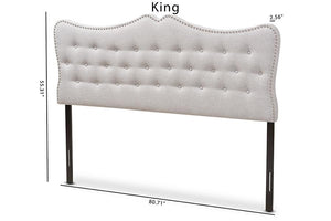 Baxton Studio Emma Modern and Contemporary Greyish Beige Fabric King Size Headboard