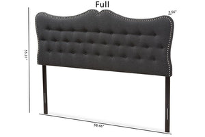 Baxton Studio Emma Modern and Contemporary Dark Grey Fabric Full Size Headboard