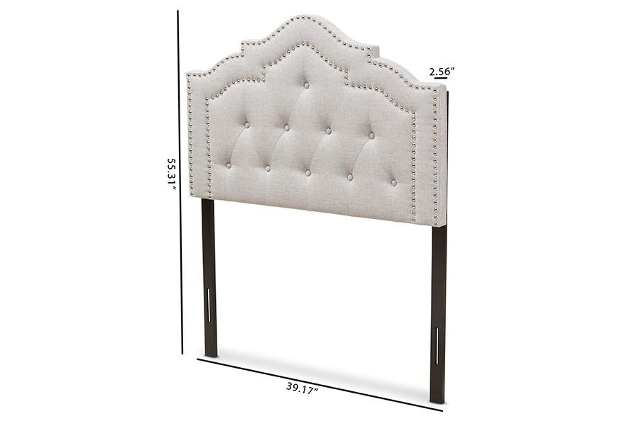 Baxton Studio Edith Modern and Contemporary Greyish Beige Fabric Twin Size Headboard