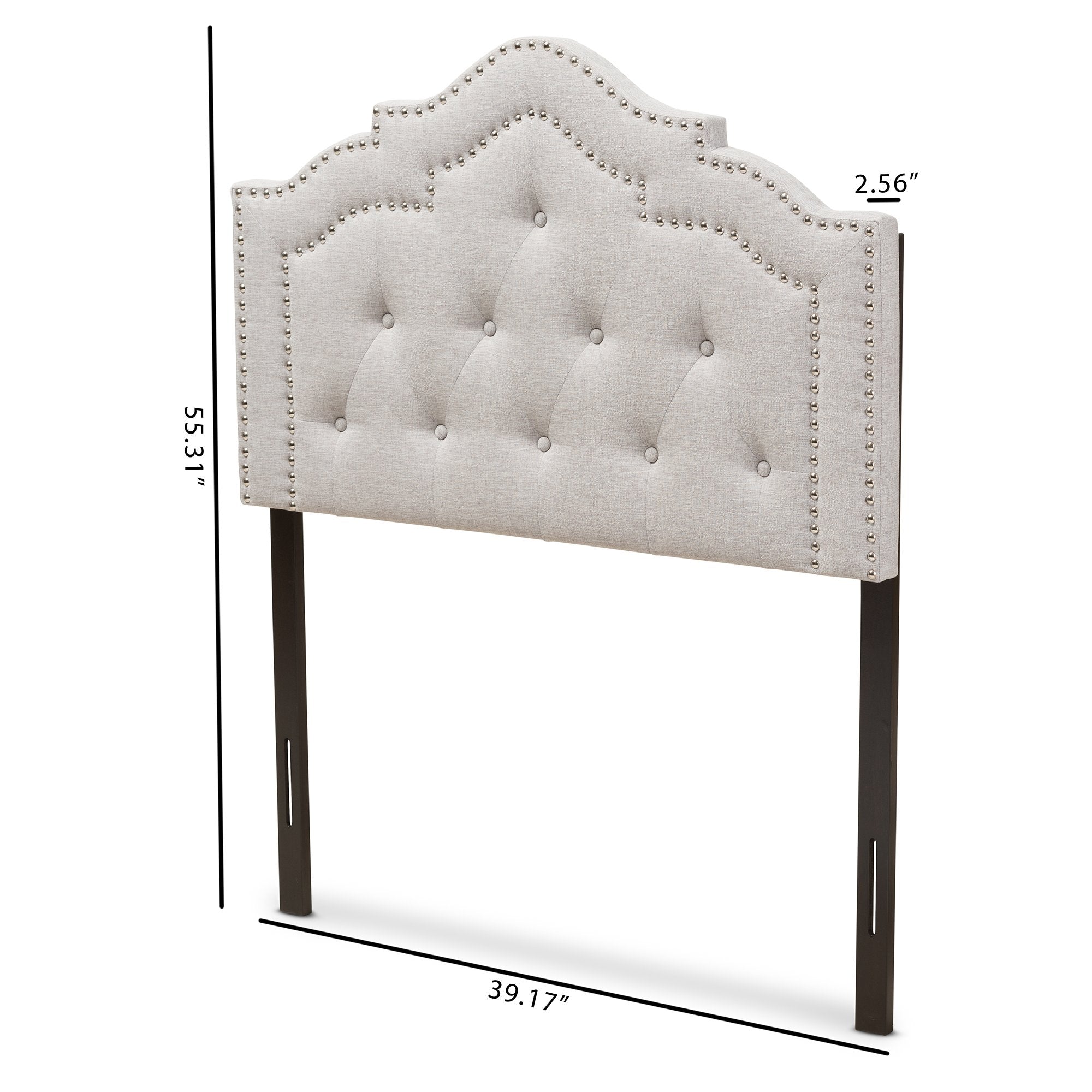 Baxton Studio Edith Modern and Contemporary Greyish Beige Fabric Twin Size Headboard