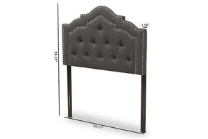 Baxton Studio Edith Modern and Contemporary Dark Grey Fabric Twin Size Headboard