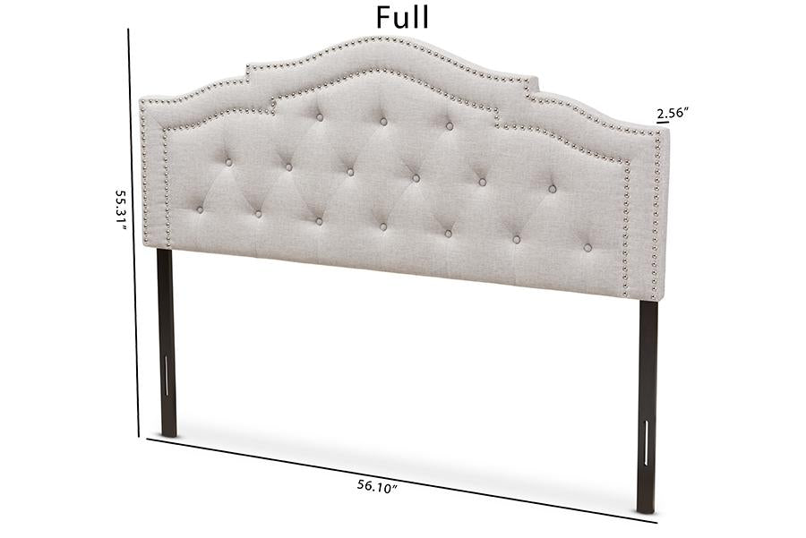 Baxton Studio Edith Modern and Contemporary Greyish Beige Fabric Full Size Headboard