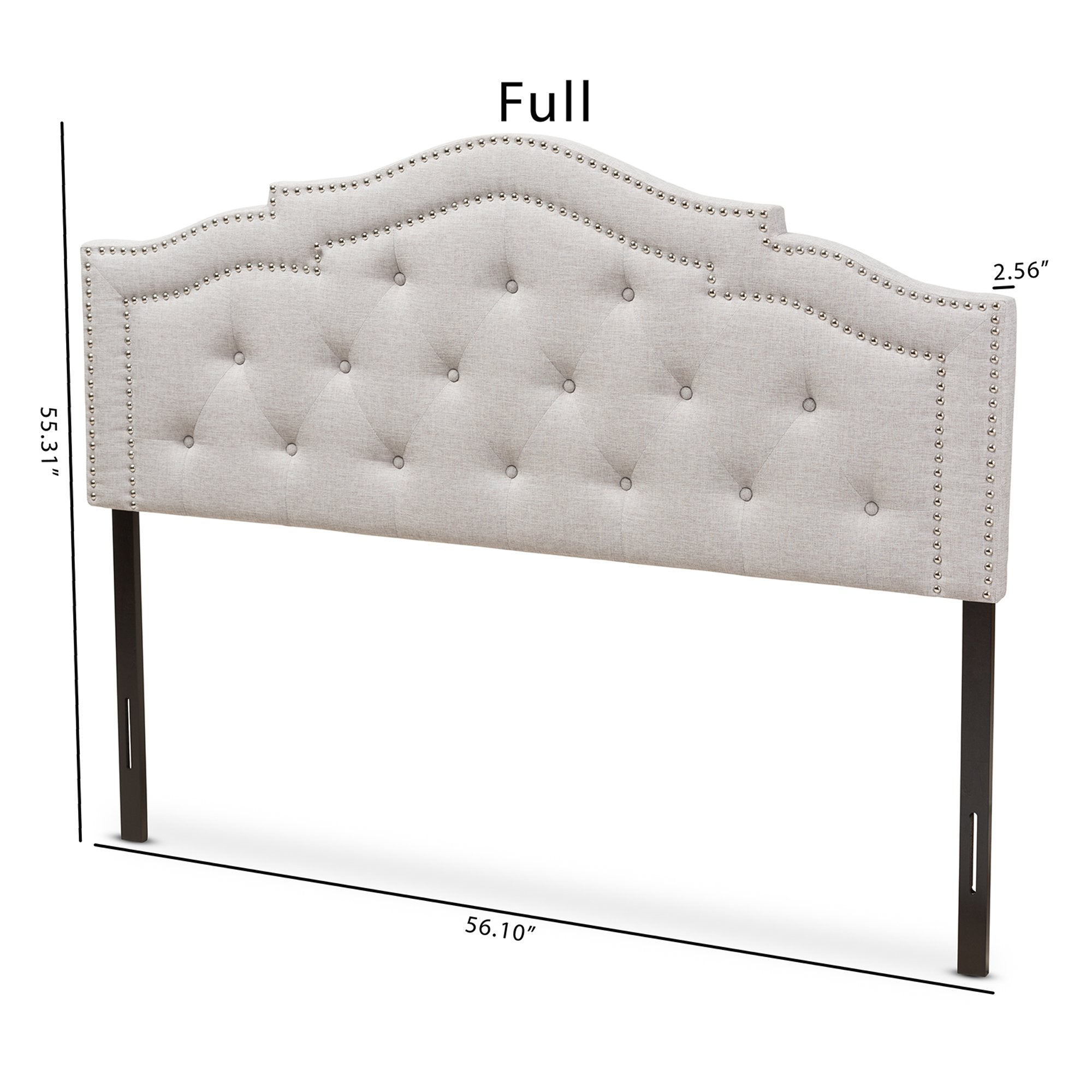 Baxton Studio Edith Modern and Contemporary Greyish Beige Fabric Full Size Headboard