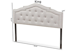 Baxton Studio Edith Modern and Contemporary Greyish Beige Fabric King Size Headboard