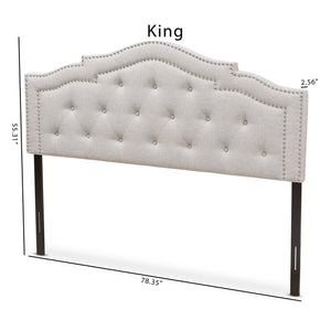 Baxton Studio Edith Modern and Contemporary Greyish Beige Fabric King Size Headboard