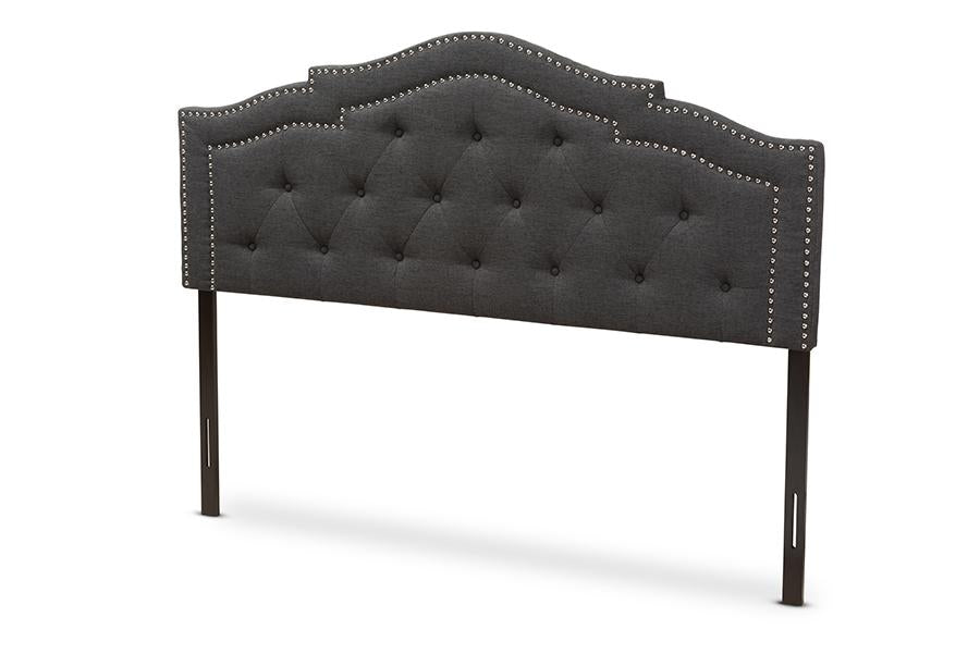 Baxton Studio Edith Modern and Contemporary Dark Grey Fabric King Size Headboard