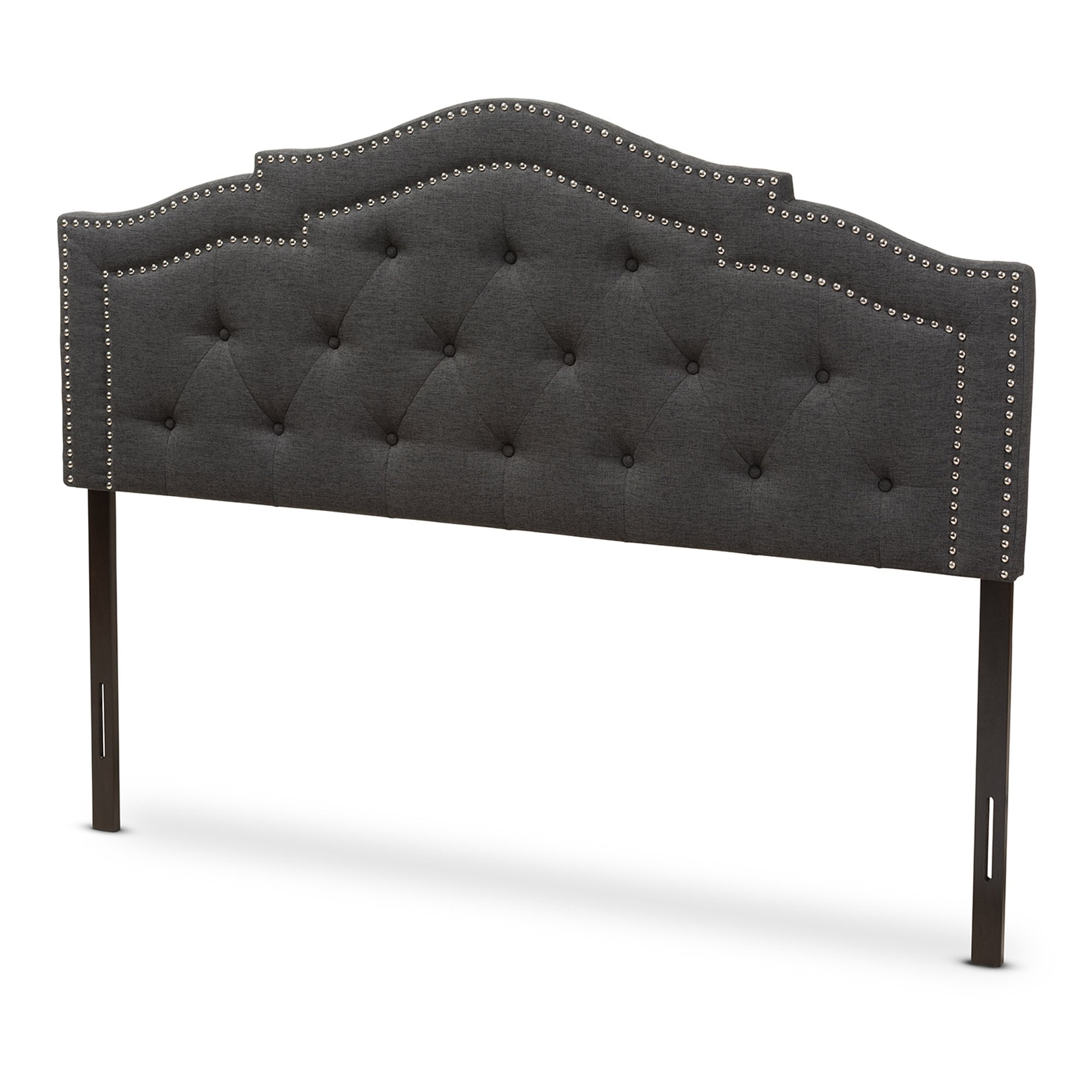 Baxton Studio Edith Modern and Contemporary Dark Grey Fabric Full Size Headboard