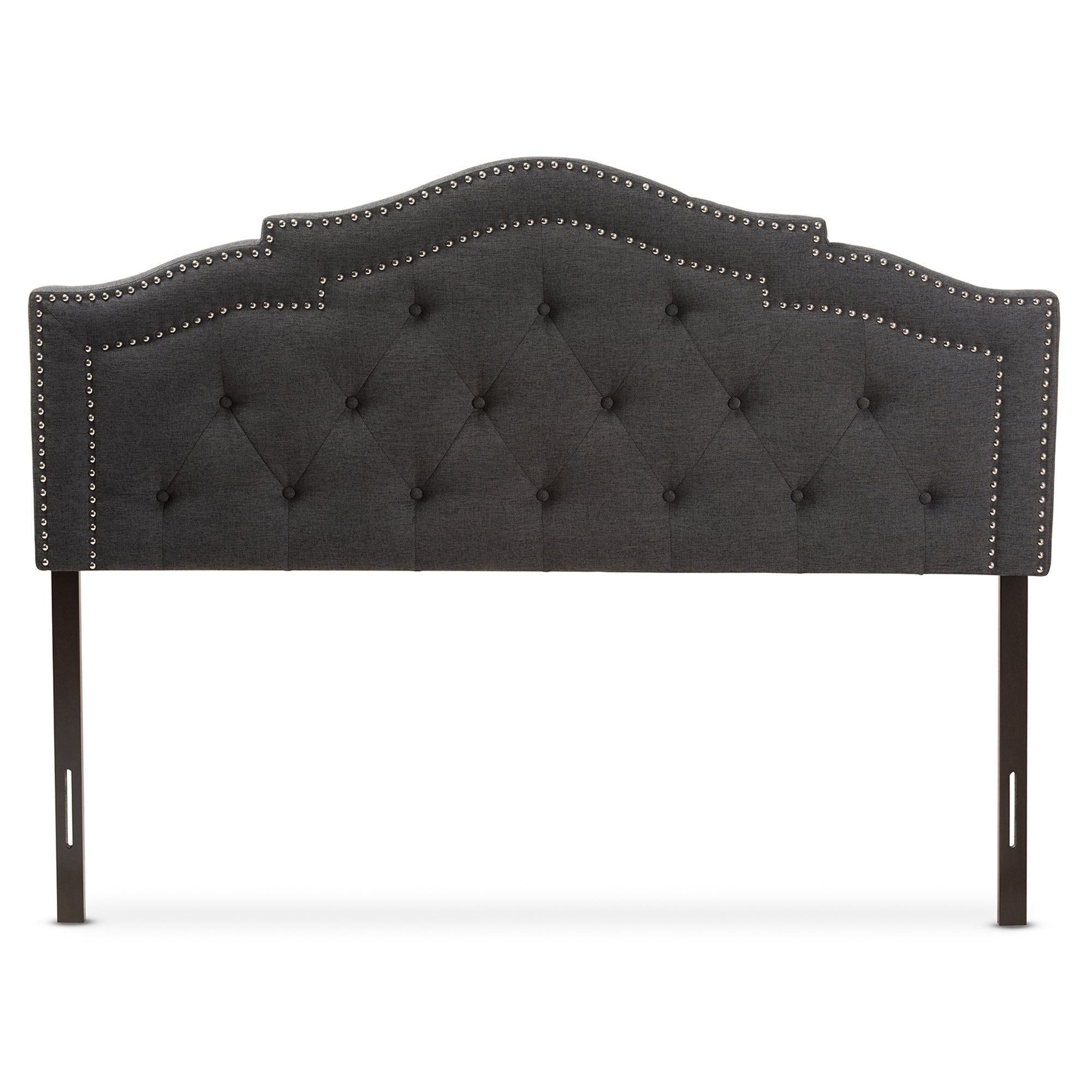 Baxton Studio Edith Modern and Contemporary Dark Grey Fabric Full Size Headboard