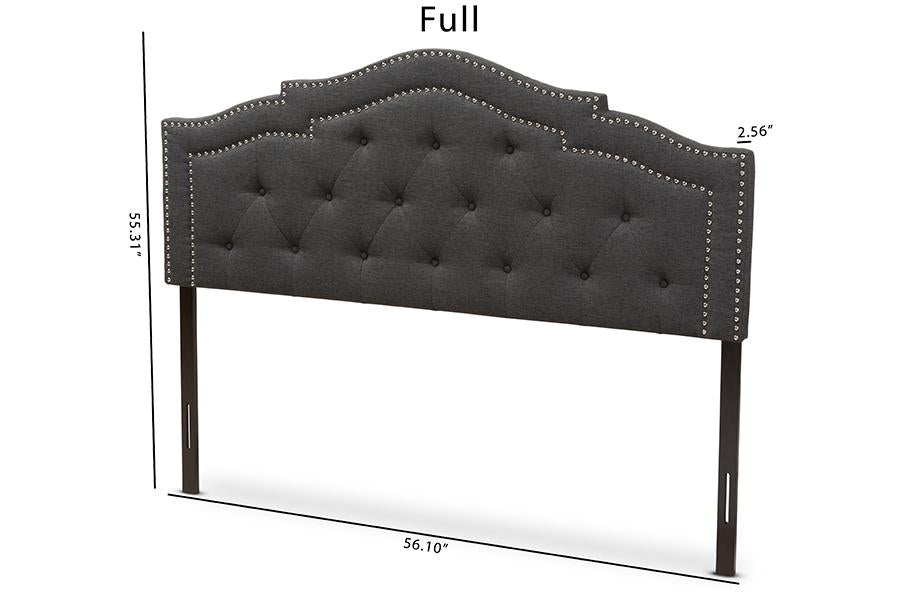 Baxton Studio Edith Modern and Contemporary Dark Grey Fabric Full Size Headboard