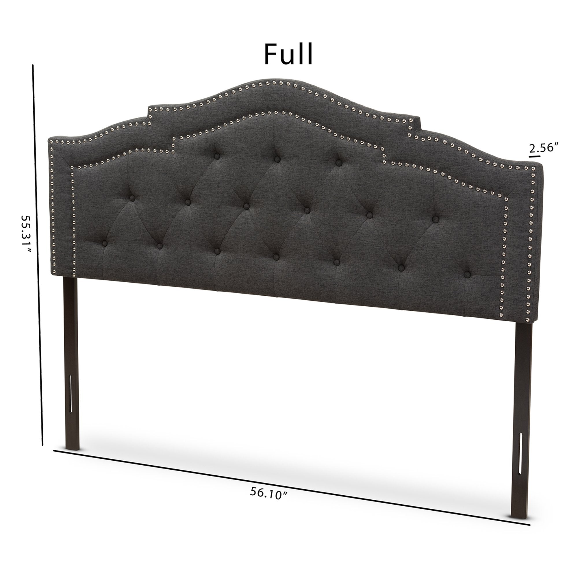 Baxton Studio Edith Modern and Contemporary Dark Grey Fabric Full Size Headboard