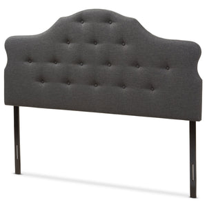 Baxton Studio Dacia Modern and Contemporary Dark Grey Fabric King Size Headboard