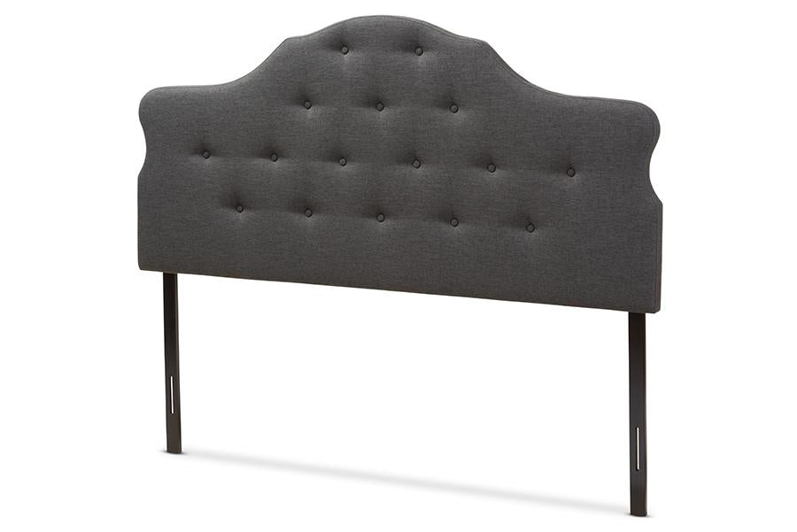 Baxton Studio Dacia Modern and Contemporary Dark Grey Fabric King Size Headboard