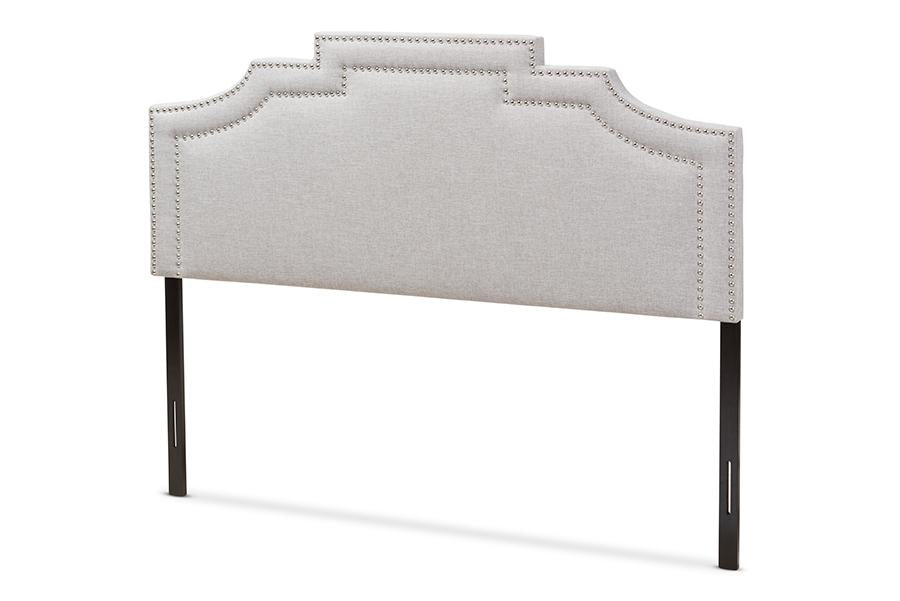 Baxton Studio Deena Modern and Contemporary Greyish Beige Fabric Full Size Headboard