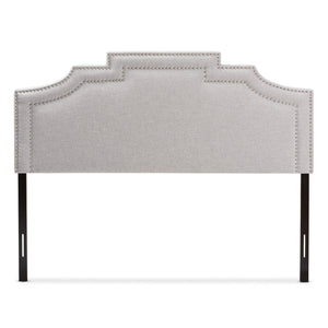 Baxton Studio Deena Modern and Contemporary Greyish Beige Fabric Full Size Headboard