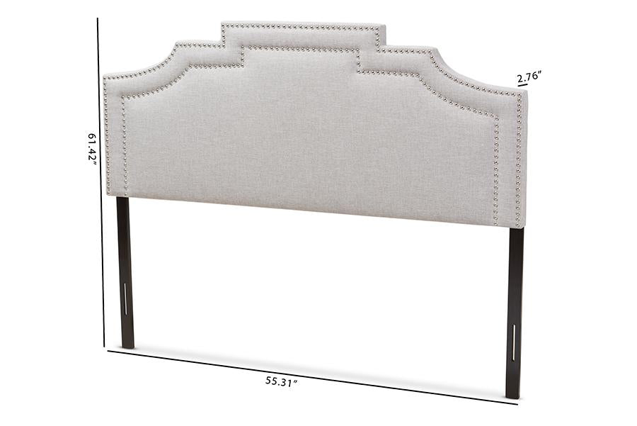 Baxton Studio Deena Modern and Contemporary Greyish Beige Fabric Full Size Headboard