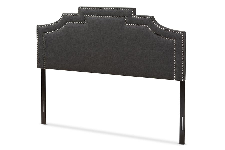 Baxton Studio Deena Modern and Contemporary Dark Grey Fabric Full Size Headboard