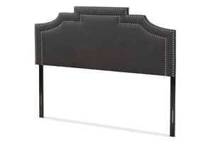 Baxton Studio Deena Modern and Contemporary Dark Grey Fabric King Size Headboard