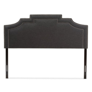 Baxton Studio Deena Modern and Contemporary Dark Grey Fabric Queen Size Headboard