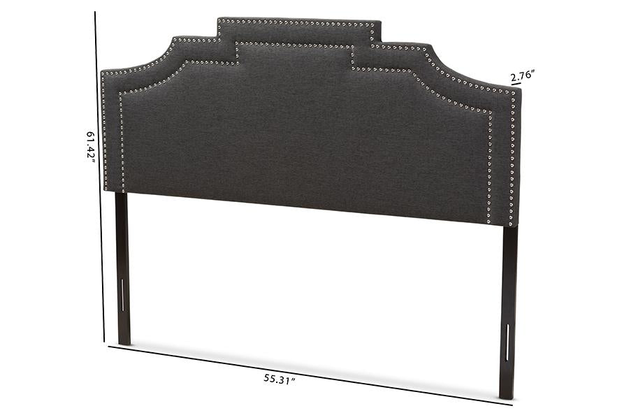 Baxton Studio Deena Modern and Contemporary Dark Grey Fabric Full Size Headboard