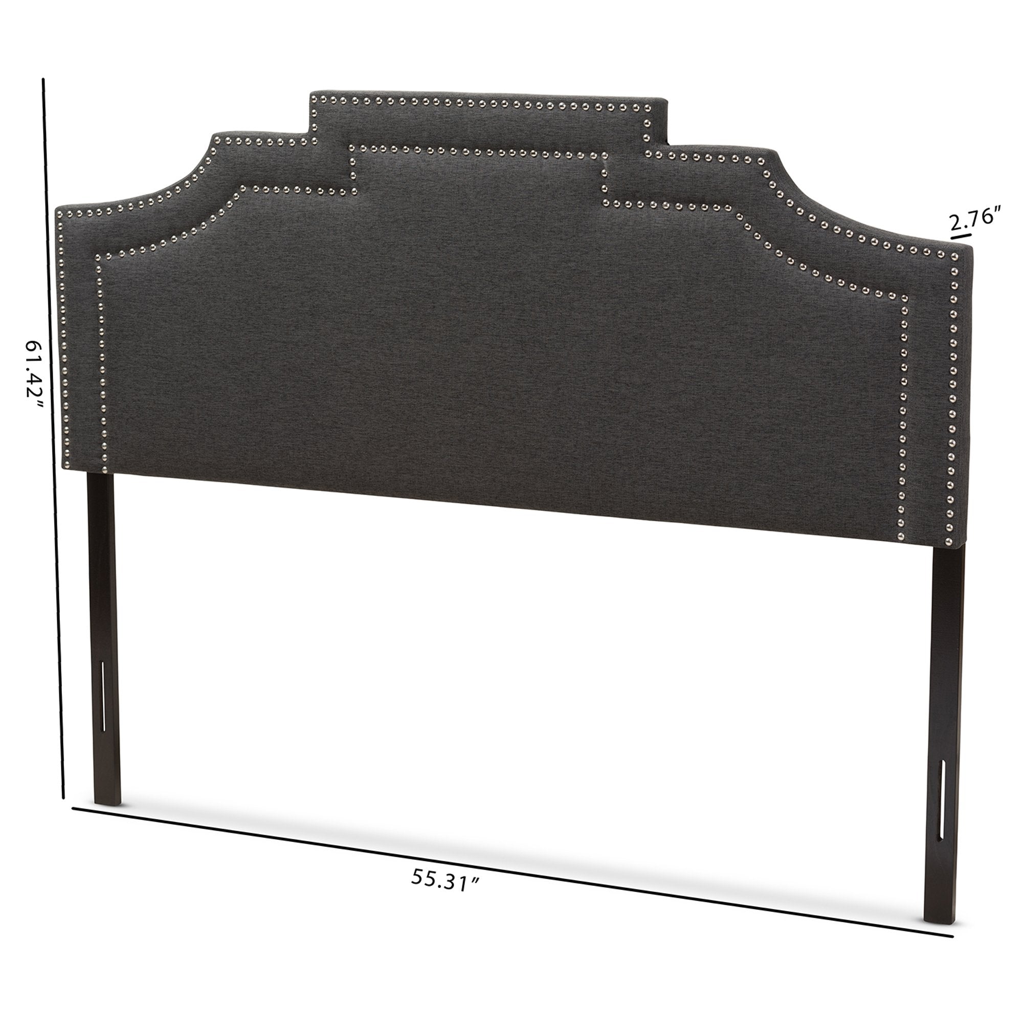 Baxton Studio Deena Modern and Contemporary Dark Grey Fabric King Size Headboard