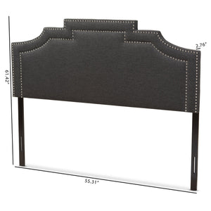 Baxton Studio Deena Modern and Contemporary Dark Grey Fabric Queen Size Headboard