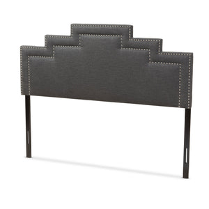 Baxton Studio Sophia Modern and Contemporary Dark Grey Fabric Queen Size Headboard