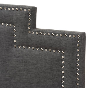 Baxton Studio Sophia Modern and Contemporary Dark Grey Fabric King Size Headboard