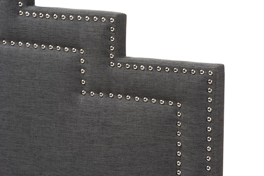 Baxton Studio Sophia Modern and Contemporary Dark Grey Fabric King Size Headboard