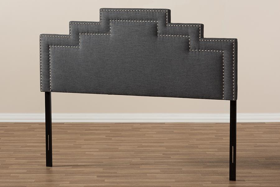 Baxton Studio Sophia Modern and Contemporary Dark Grey Fabric Full Size Headboard