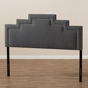 Baxton Studio Sophia Modern and Contemporary Dark Grey Fabric King Size Headboard