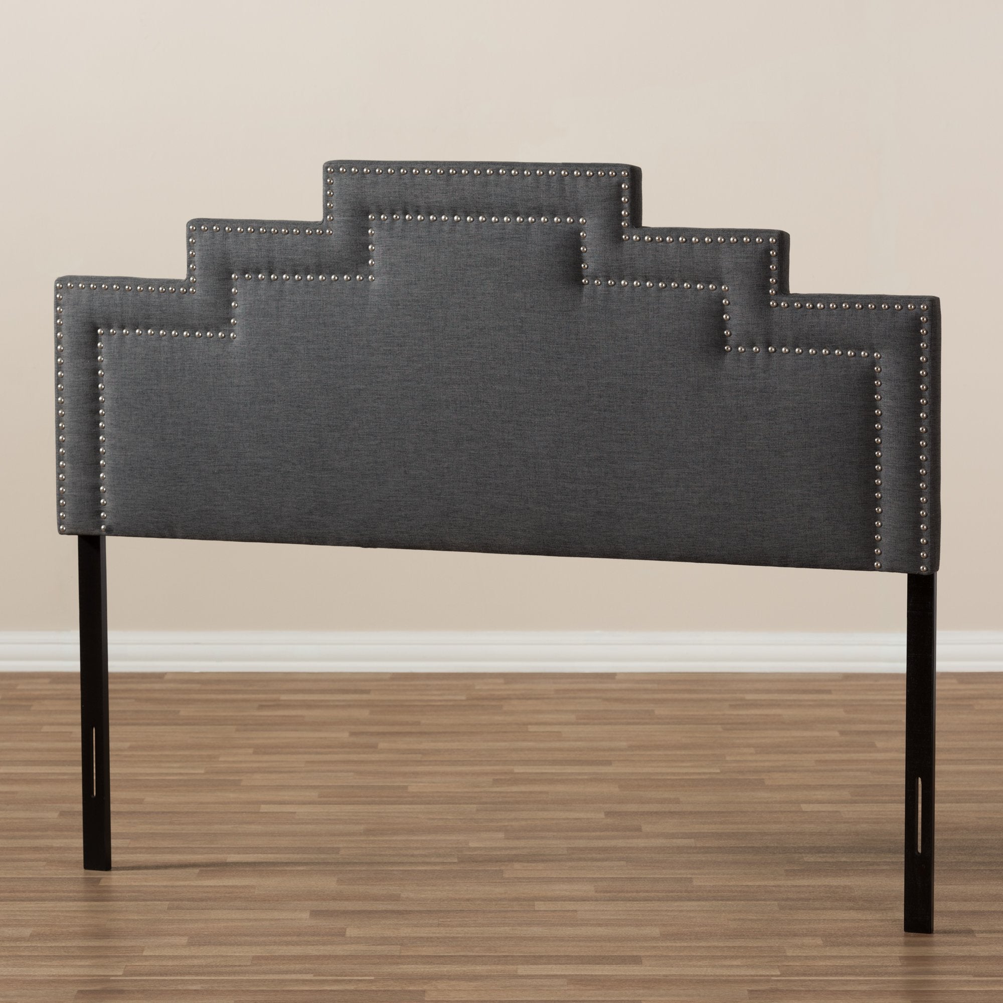 Baxton Studio Sophia Modern and Contemporary Dark Grey Fabric Queen Size Headboard