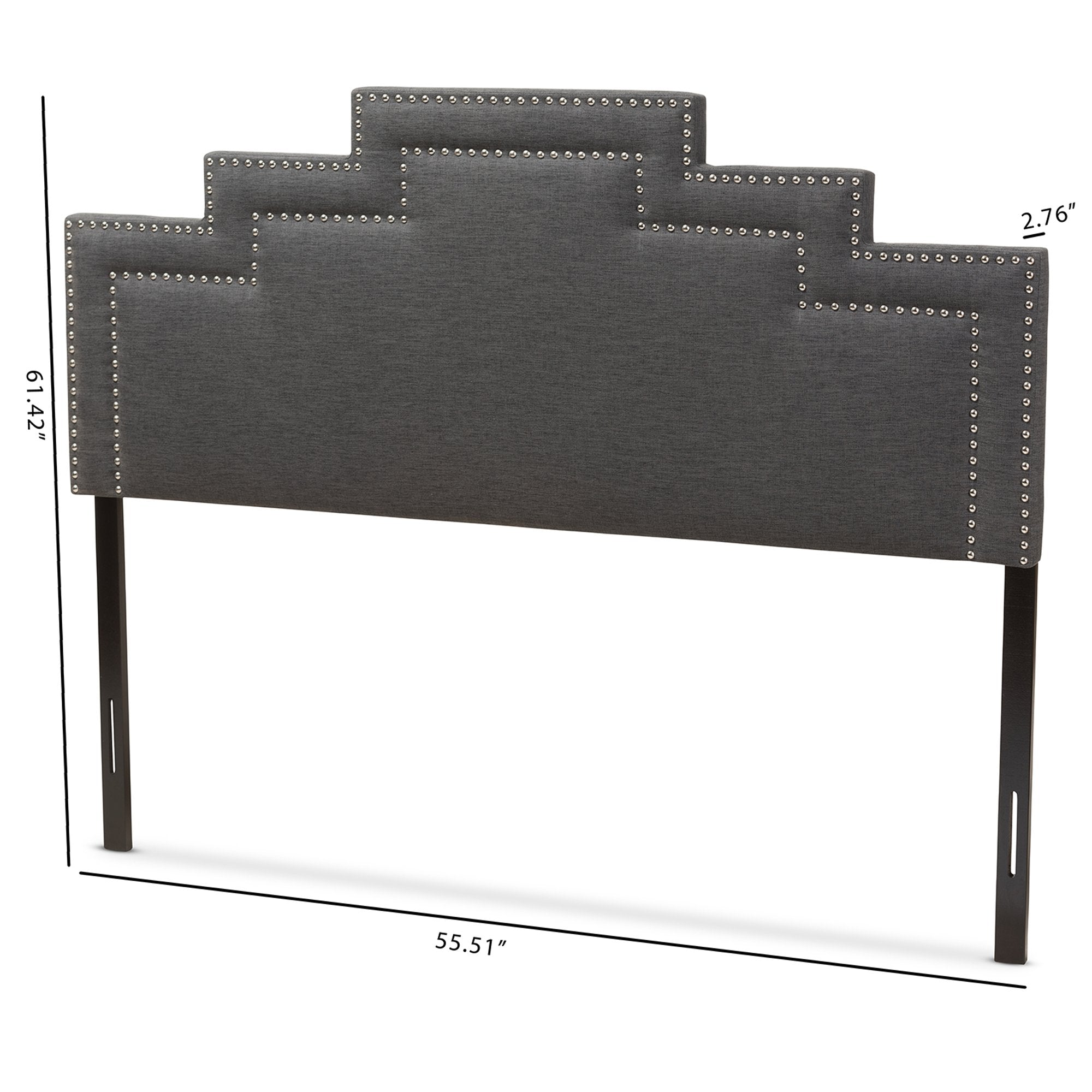 Baxton Studio Sophia Modern and Contemporary Dark Grey Fabric Full Size Headboard